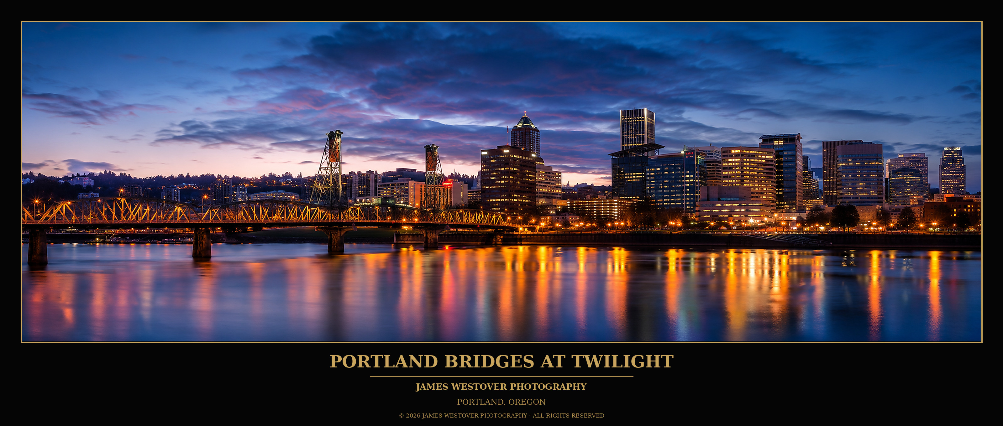 Portland Bridges at Twilight