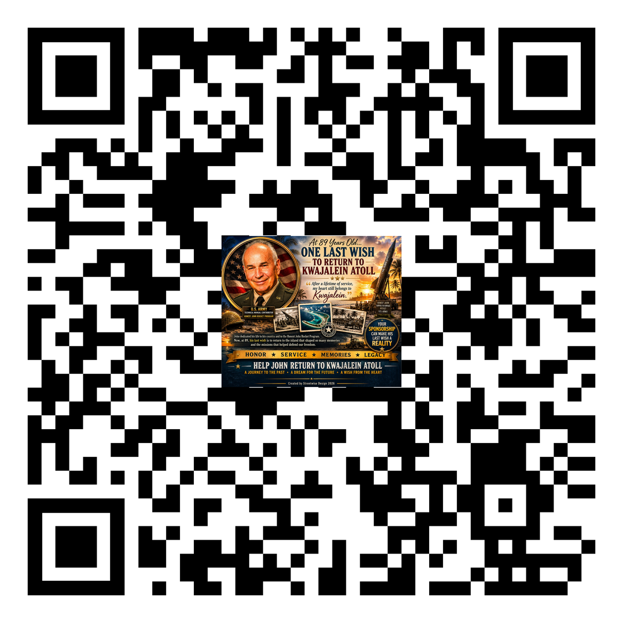 QR code linked to John Wasson's professional Facebook page