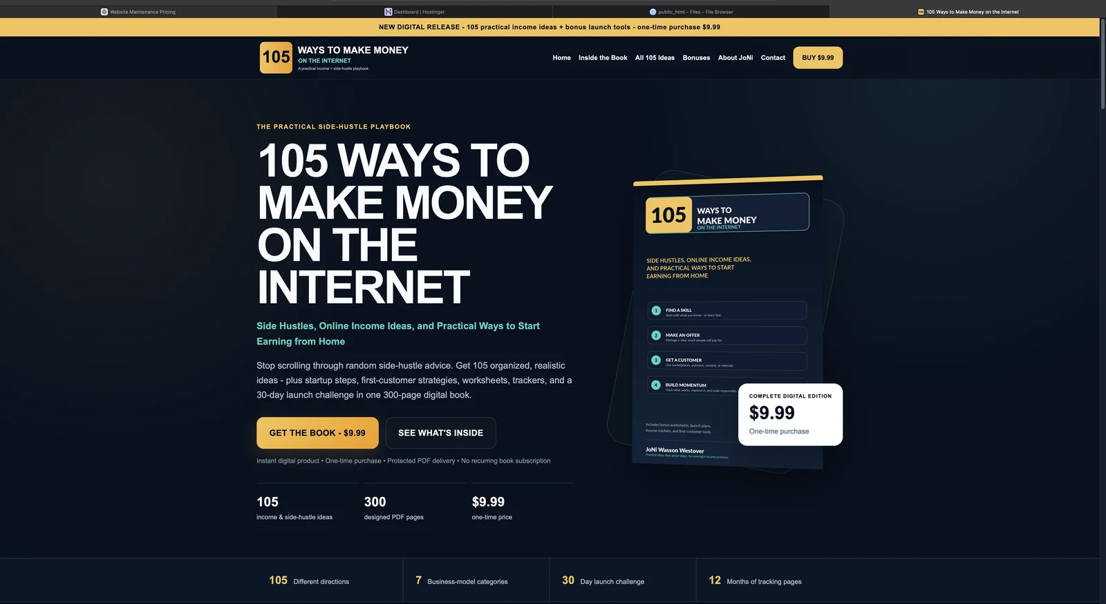 105 Ways to Make Money on the Internet website screenshot
