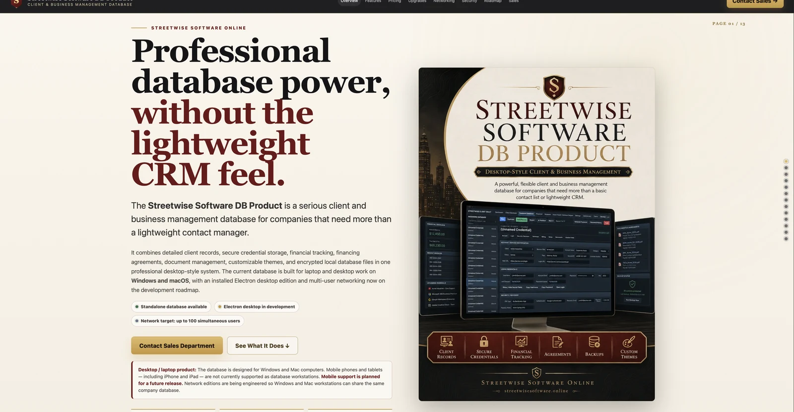 Streetwise Business Database website screenshot