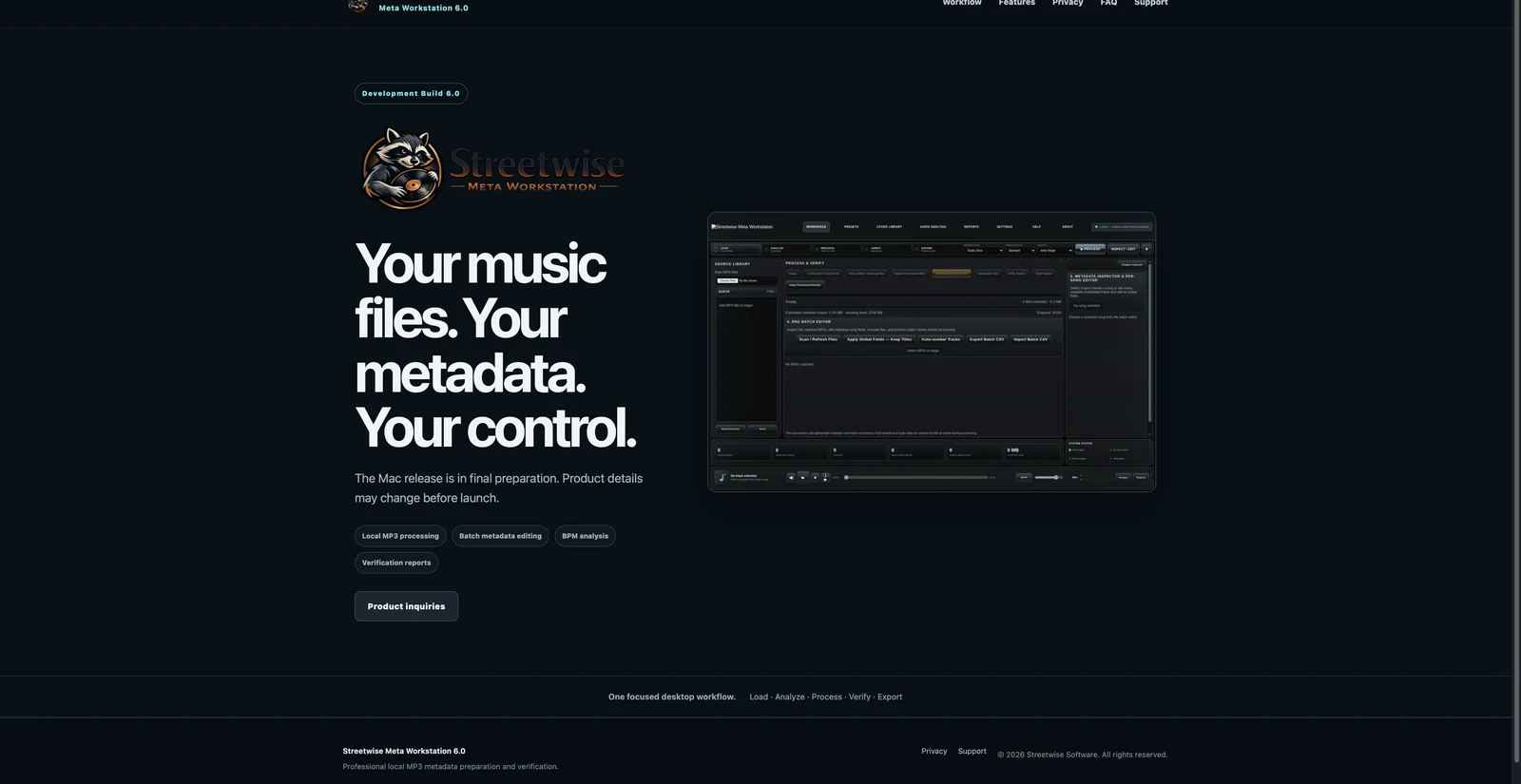 Legacy Vault music archive software screenshot
