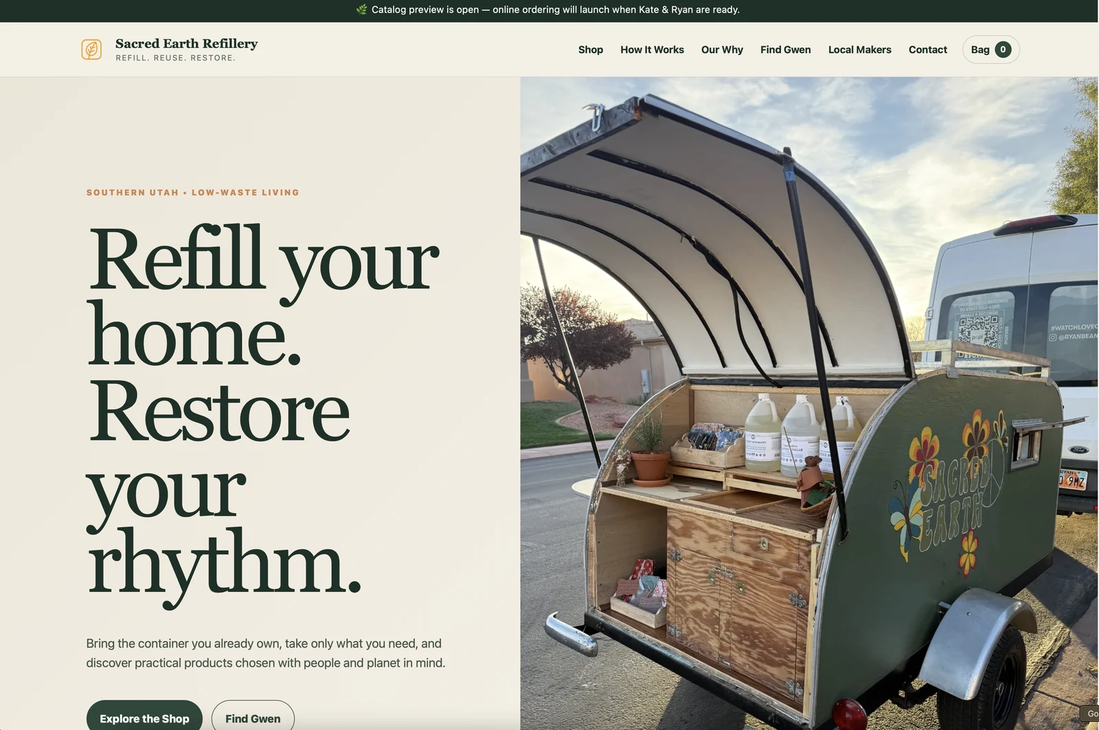 Sacred Earth Marketplace website screenshot