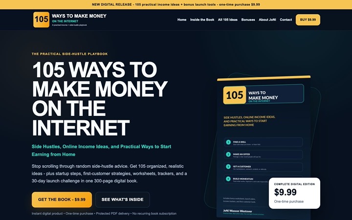 Home page of 105 Ways to Make Money