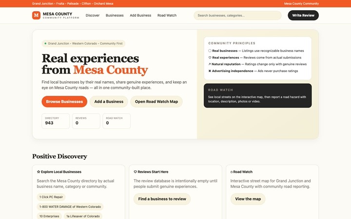 Home page of Mesa County Community