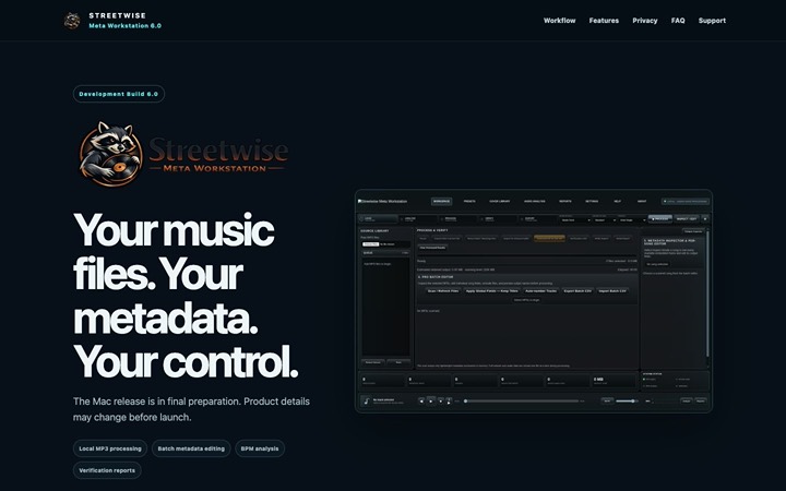 Home page of SWSO Meta Workstation 6.0