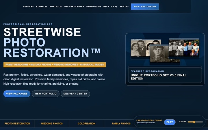 Home page of SWSO Photo Restoration