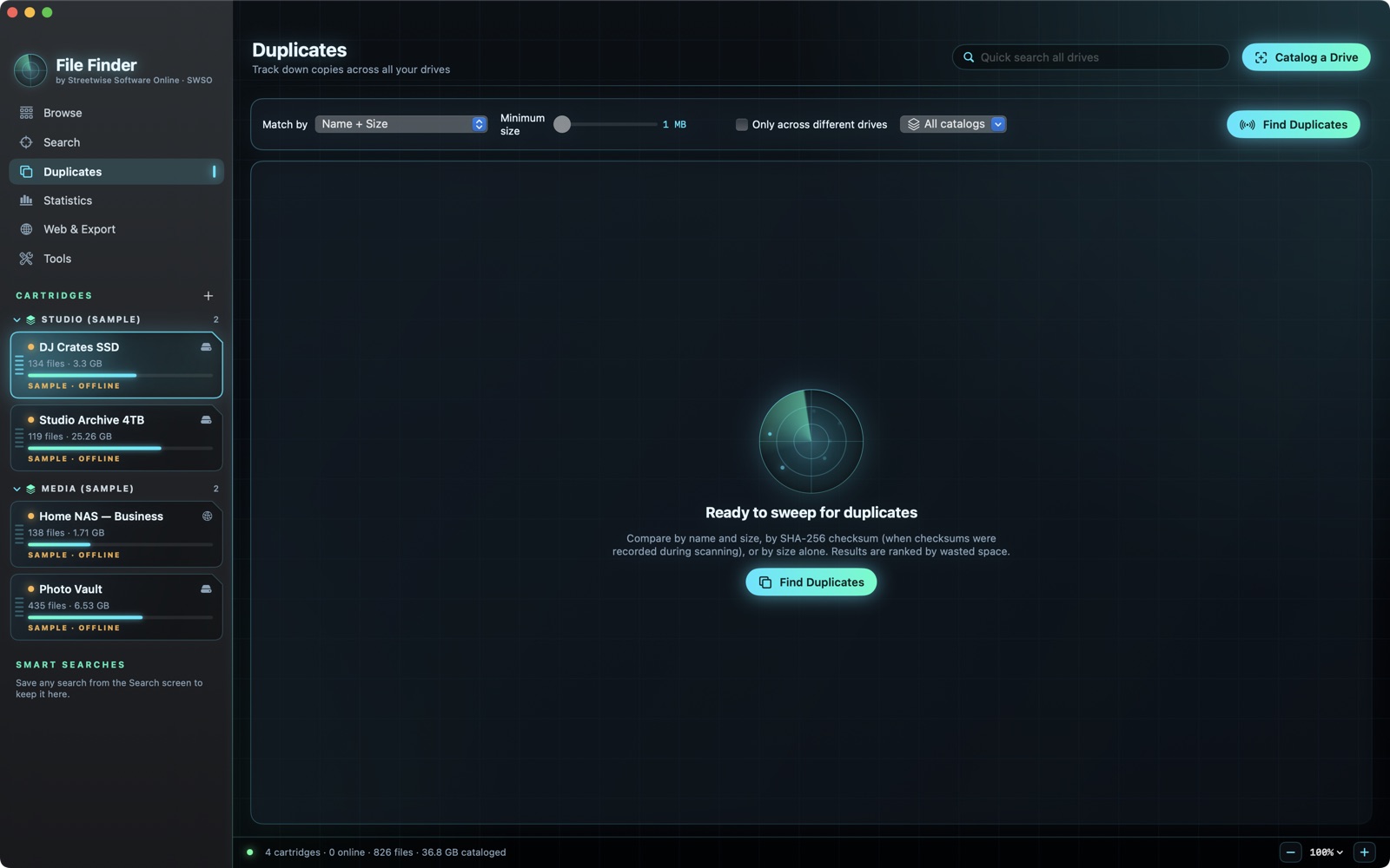 Duplicates screen ready to sweep