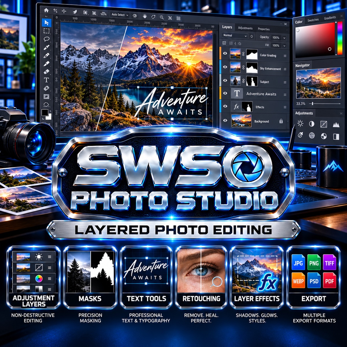 SWSO Photo Studio — layered photo editing