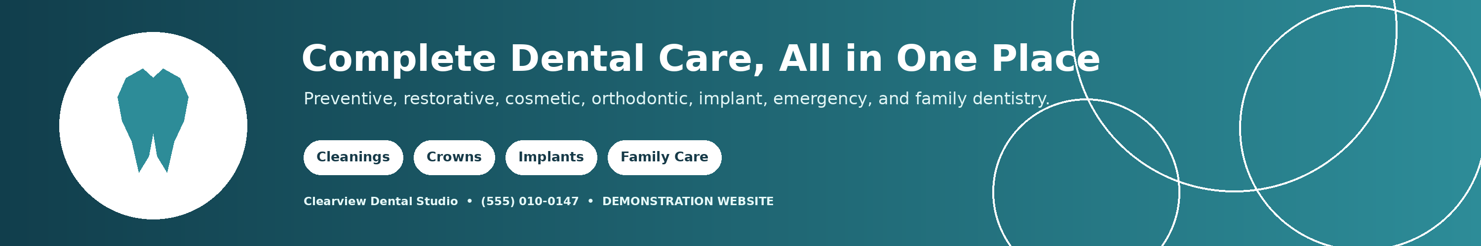 Complete family, cosmetic, restorative, and emergency dental care