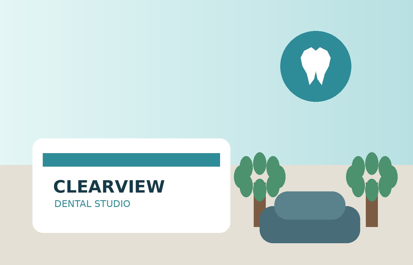 Bright sample dental office reception area