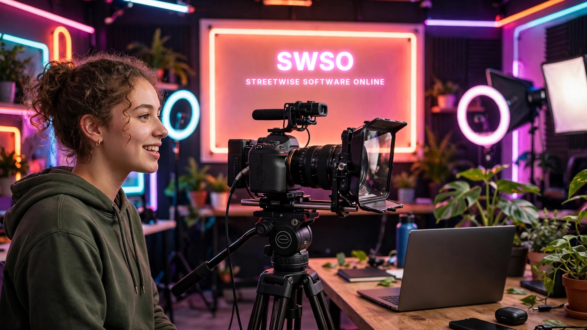 Creator using SWSO Teleprompter Studio