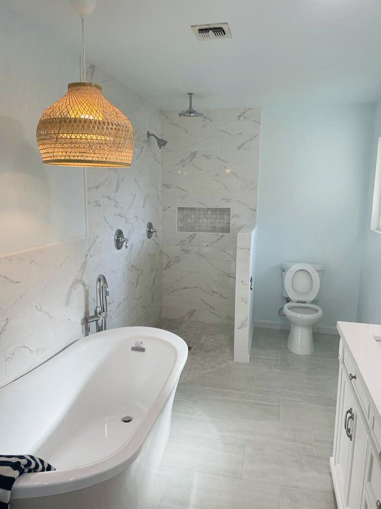 Finished bathroom remodeling project
