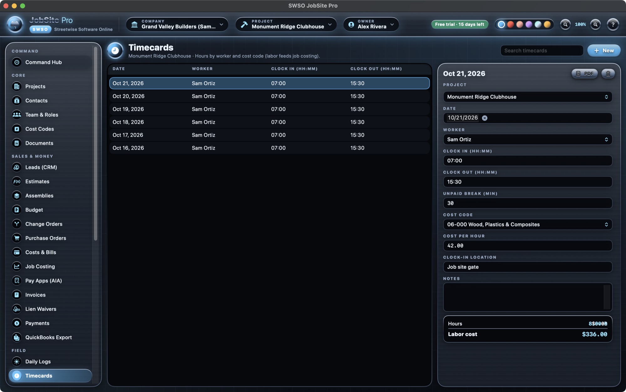 Timecards