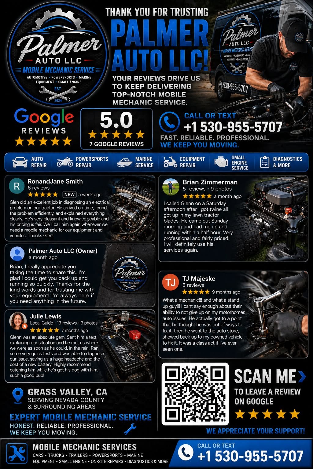 Palmer Auto review flyer