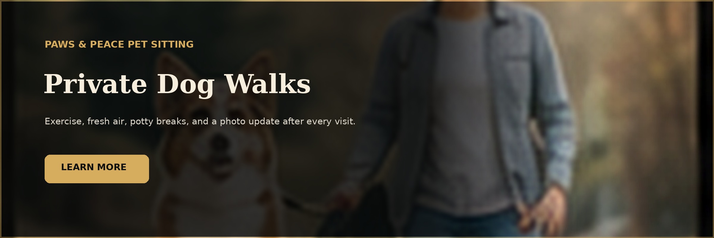 Private dog walking demonstration banner