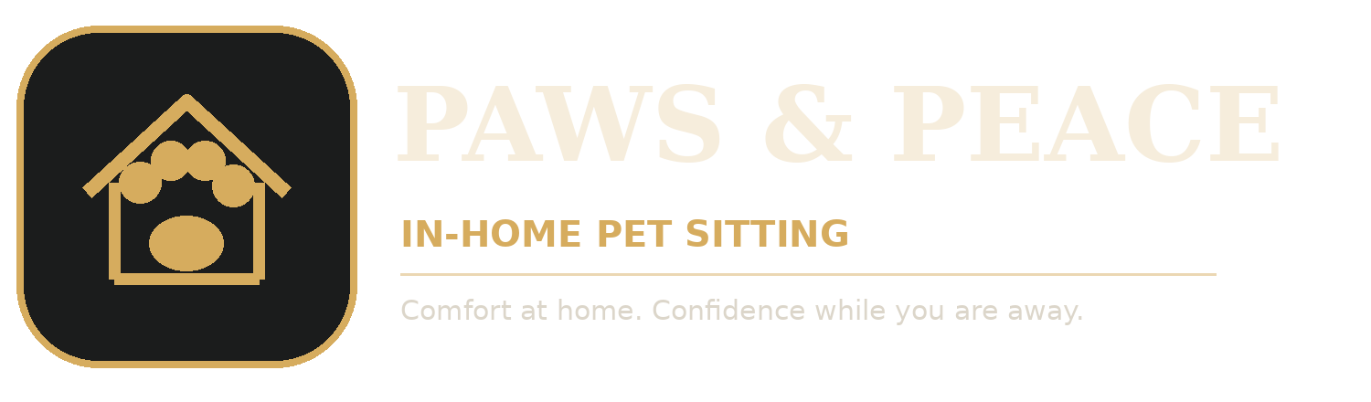 Paws & Peace Pet Sitting fictional sample logo