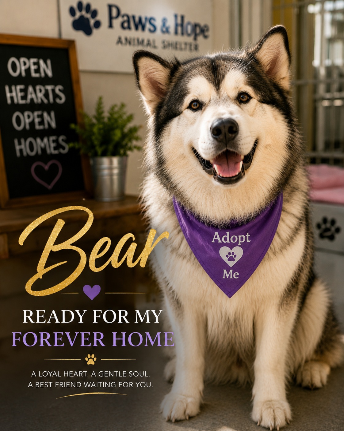 Bear Adoption Portrait